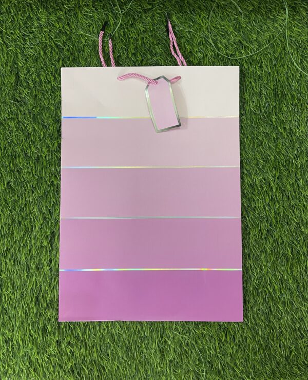 Large Striped Gift Bag - Pink